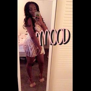 Fashion Nova Rose Gold Sequin Dress